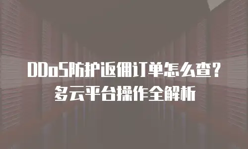 DDoS防护返佣订单怎么查？多云平台操作全解析