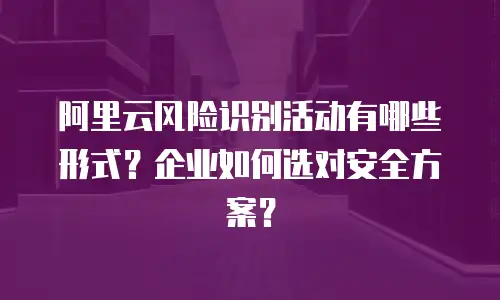 阿里云风险识别活动有哪些形式？企业如何选对安全方案？