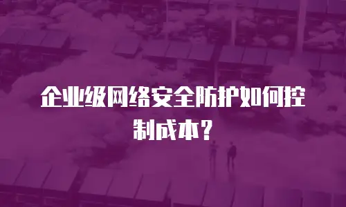 企业级网络安全防护如何控制成本？