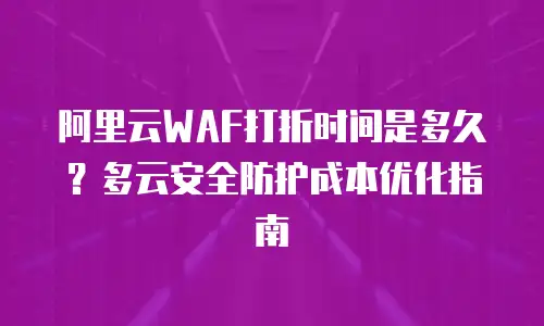 阿里云WAF打折时间是多久？多云安全防护成本优化指南
