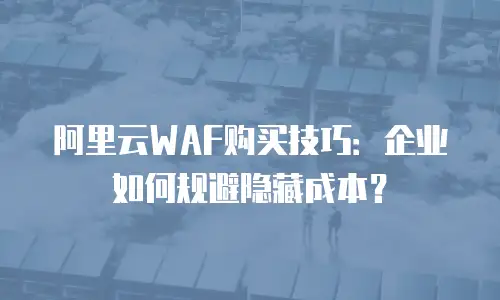 阿里云WAF购买技巧：企业如何规避隐藏成本？