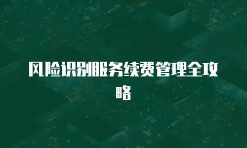 风险识别服务续费管理全攻略
