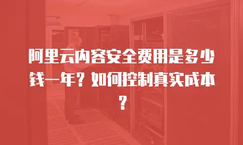 阿里云内容安全费用是多少钱一年？如何控制真实成本？