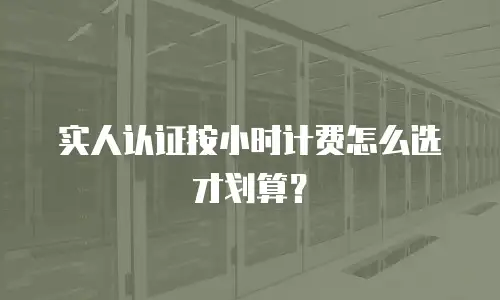 实人认证按小时计费怎么选才划算？