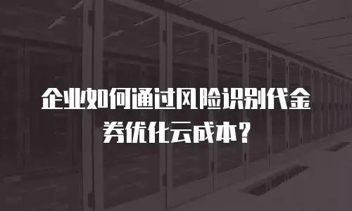企业如何通过风险识别代金券优化云成本？