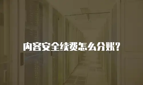 内容安全续费怎么分账？