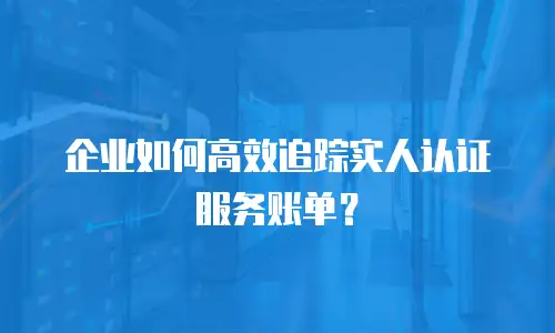企业如何高效追踪实人认证服务账单？
