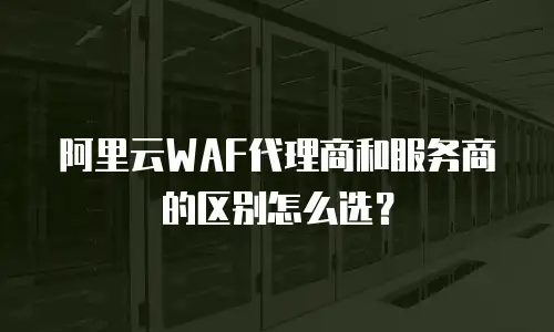 阿里云WAF代理商和服务商的区别怎么选？