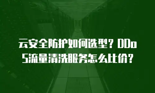 云安全防护如何选型？DDoS流量清洗服务怎么比价？