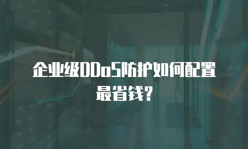 企业级DDoS防护如何配置最省钱？