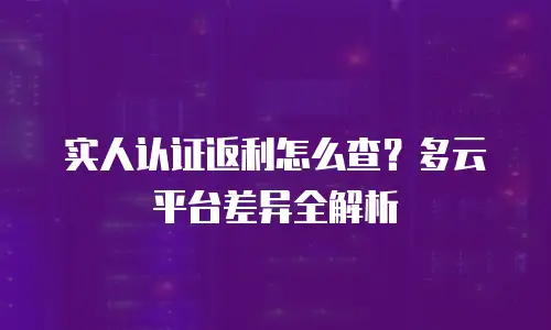 实人认证返利怎么查？多云平台差异全解析