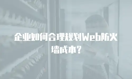 企业如何合理规划Web防火墙成本？