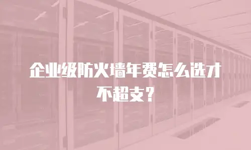 企业级防火墙年费怎么选才不超支？