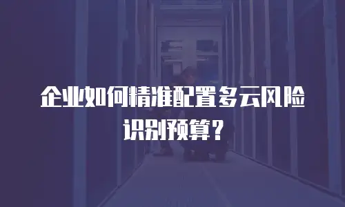 企业如何精准配置多云风险识别预算？