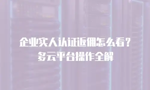 企业实人认证返佣怎么看？多云平台操作全解