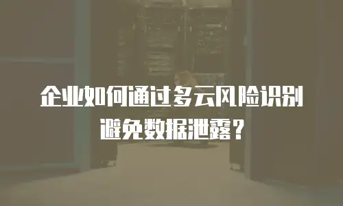 企业如何通过多云风险识别避免数据泄露？