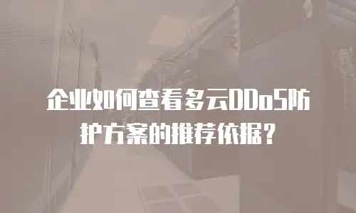 企业如何查看多云DDoS防护方案的推荐依据？