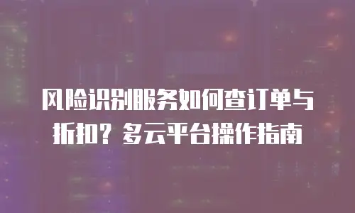 风险识别服务如何查订单与折扣？多云平台操作指南