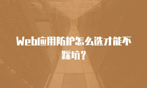 Web应用防护怎么选才能不踩坑？