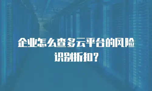 企业怎么查多云平台的风险识别折扣？