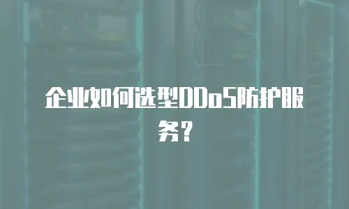 企业如何选型DDoS防护服务？