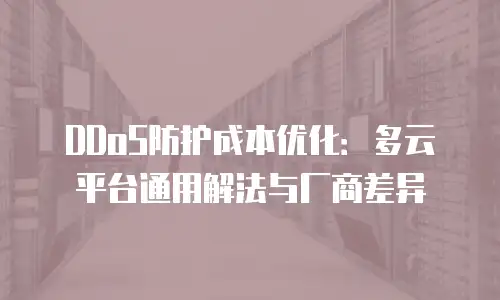 DDoS防护成本优化：多云平台通用解法与厂商差异