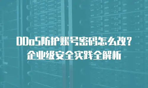 DDoS防护账号密码怎么改？企业级安全实践全解析