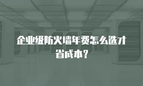 企业级防火墙年费怎么选才省成本？