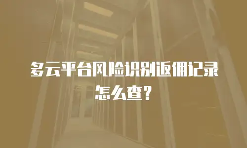 多云平台风险识别返佣记录怎么查？
