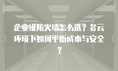企业级防火墙怎么选？多云环境下如何平衡成本与安全？