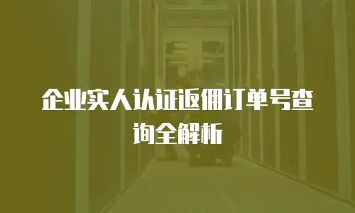 企业实人认证返佣订单号查询全解析