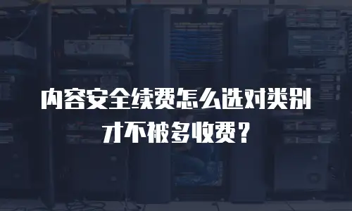 内容安全续费怎么选对类别才不被多收费？