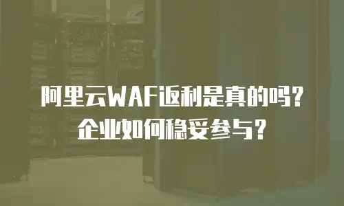 阿里云WAF返利是真的吗？企业如何稳妥参与？