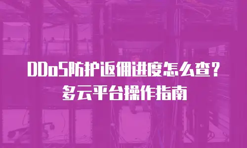 DDoS防护返佣进度怎么查？多云平台操作指南