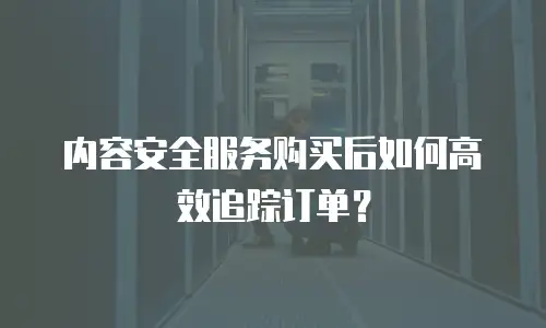 内容安全服务购买后如何高效追踪订单？