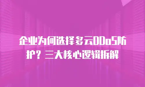 企业为何选择多云DDoS防护？三大核心逻辑拆解