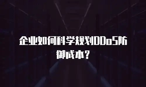 企业如何科学规划DDoS防御成本？