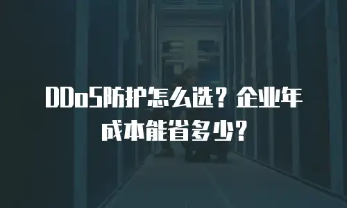 DDoS防护怎么选？企业年成本能省多少？