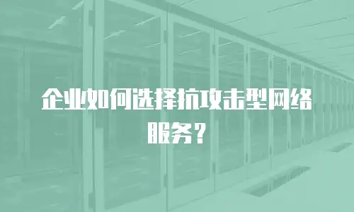 企业如何选择抗攻击型网络服务？