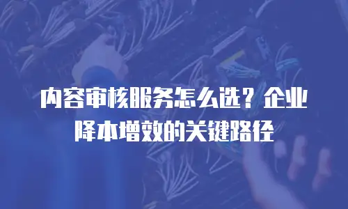 内容审核服务怎么选？企业降本增效的关键路径