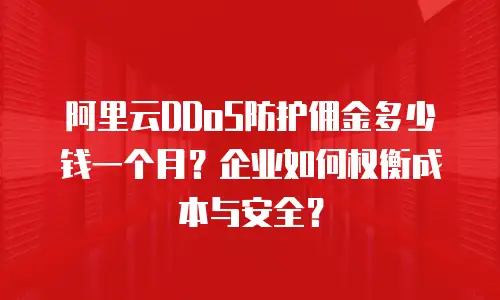 阿里云DDoS防护佣金多少钱一个月？企业如何权衡成本与安全？