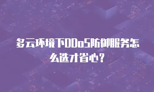 多云环境下DDoS防御服务怎么选才省心？