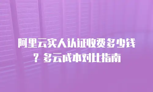 阿里云实人认证收费多少钱？多云成本对比指南