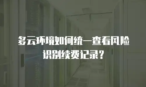 多云环境如何统一查看风险识别续费记录？