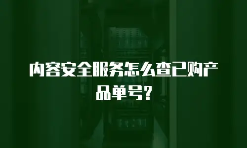 内容安全服务怎么查已购产品单号？