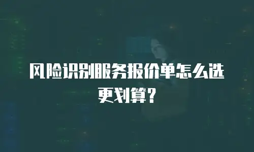 风险识别服务报价单怎么选更划算？