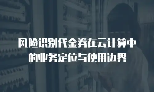 风险识别代金券在云计算中的业务定位与使用边界