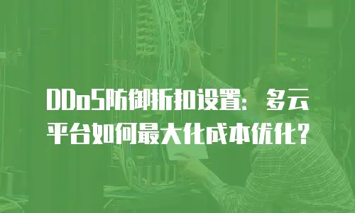 DDoS防御折扣设置：多云平台如何最大化成本优化？