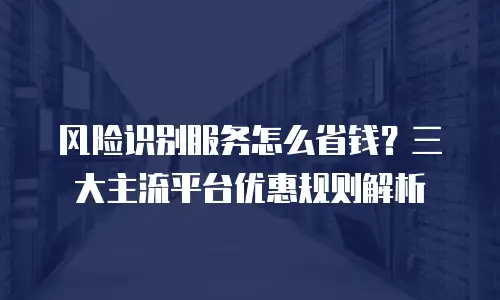 风险识别服务怎么省钱？三大主流平台优惠规则解析
