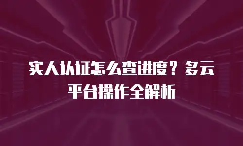 实人认证怎么查进度？多云平台操作全解析